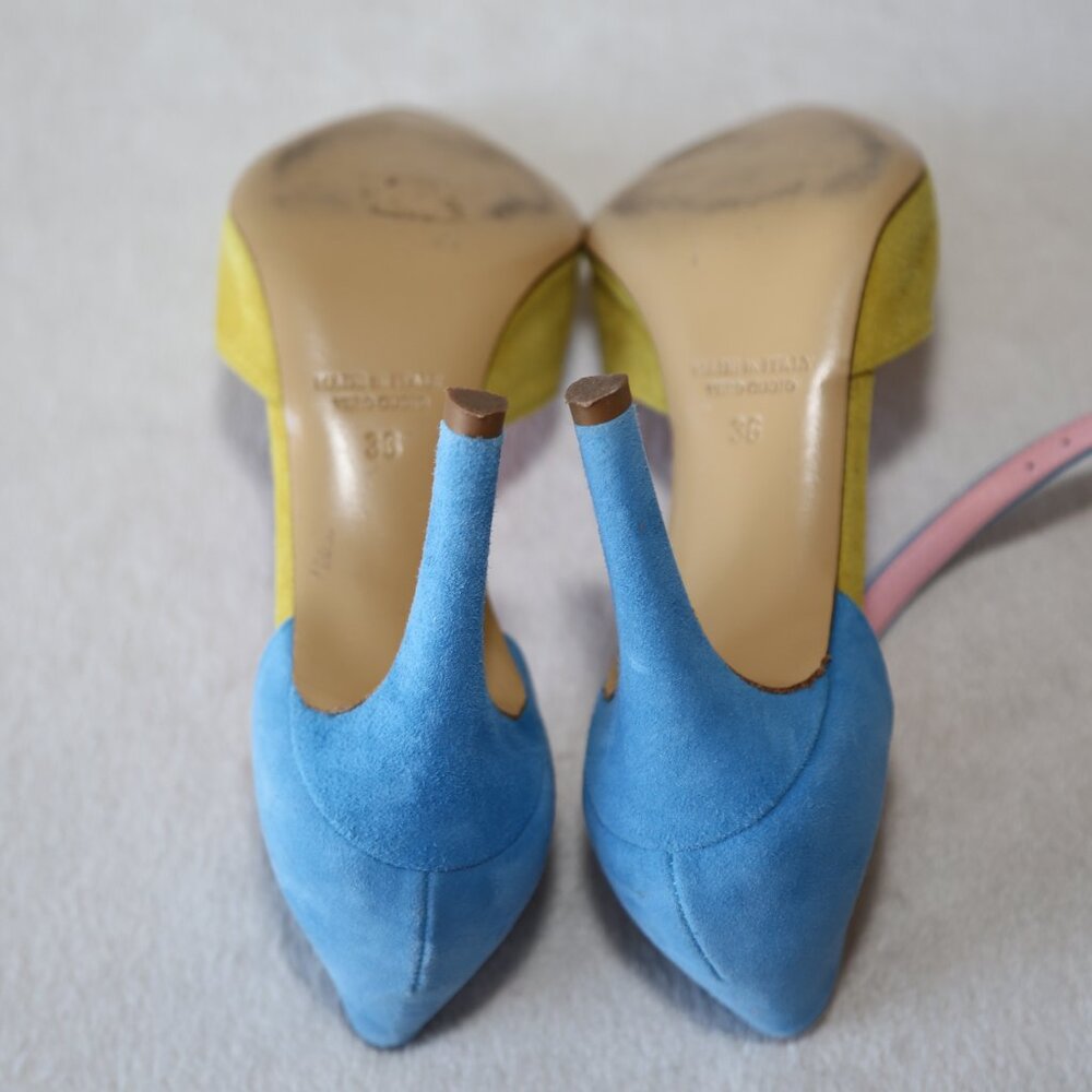 EUC Fauzian Jeunesse suede leather pumps pointed toes made in Italy SIZE 36 - Picture 7 of 8